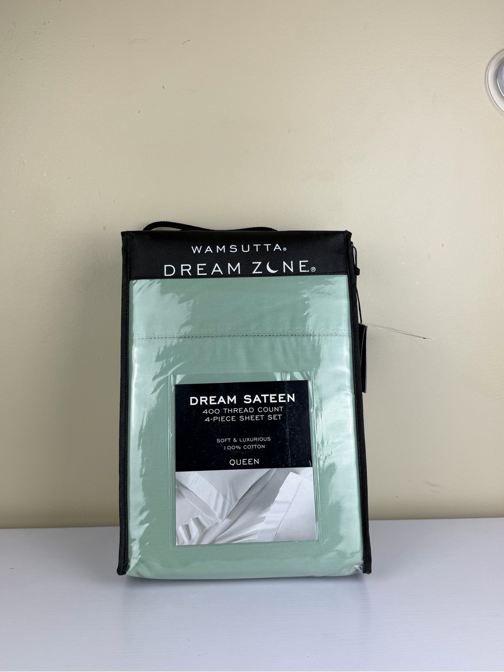 Wamsutta Dream Zone Sateen Blue 400 TC 4 Piece Queen Cotton Sheet Set